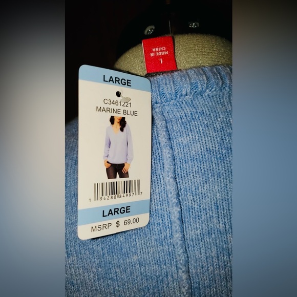 NWT VINCE CAMUTO Cozy Seam V-Neck Sweater | Size: L - Picture 10 of 13